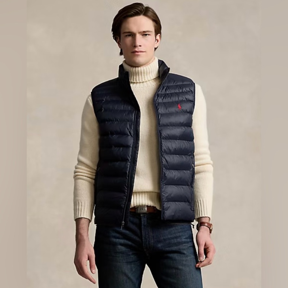 Ralph Lauren POLO Men's Navy Colden Water Repellent Packable Vest